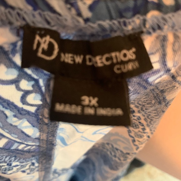 New Directions plus size 3x summery blue top with elastic top and ruffled sleeve - Picture 7 of 7